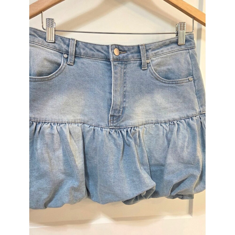 AFRM Los Angeles Denim Bubble Mini Skirt Small Y2K Coquette Barbie Y2K Girly